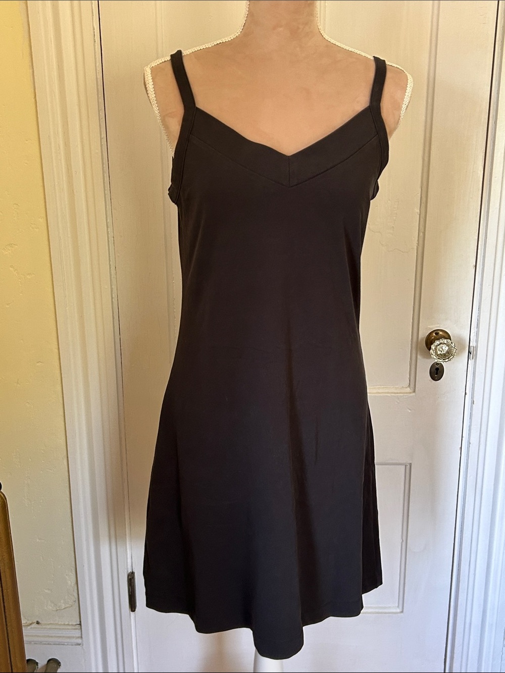 Patagonia Black V-Back Dress size Large with bra lining.